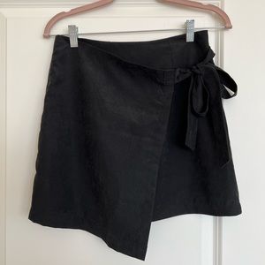 Black Asymmetrical Wrap Skort